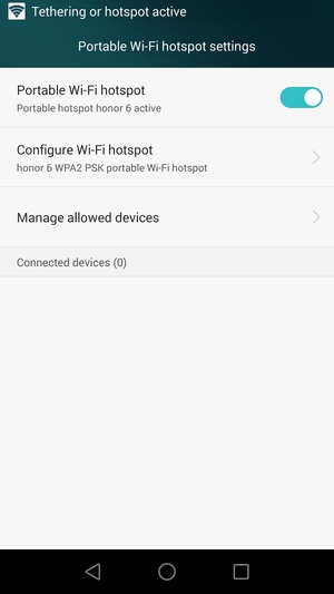 Your phone is now set up for use as a modem