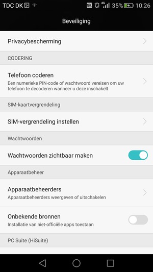 Selecteer SIM-vergrendeling instellen