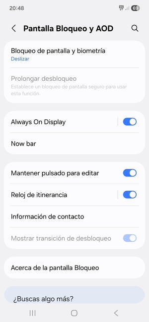 Seleccione Bloqueo de pantalla y biometría