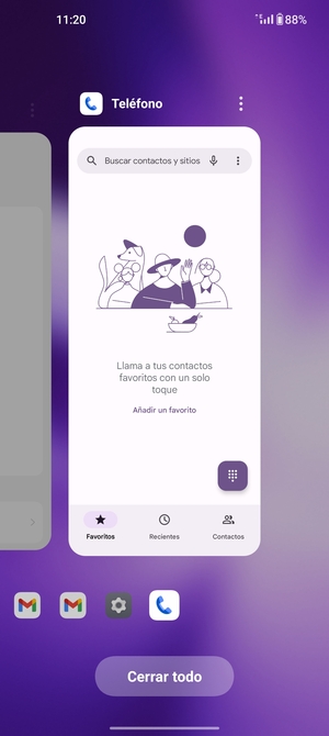 Seleccione Cerrar todo para cerrar todas las aplicaciones en ejecución