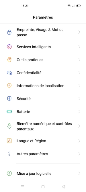 Faites défiler et sélectionnez Sécurité