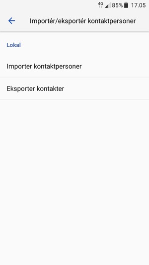 Vælg Importer kontaktpersoner