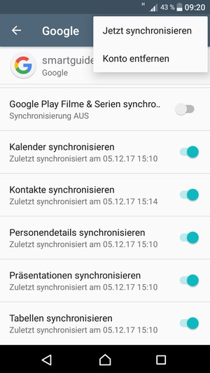 Wählen Sie Jetzt synchronisieren