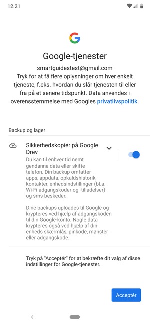 Vælg Acceptér