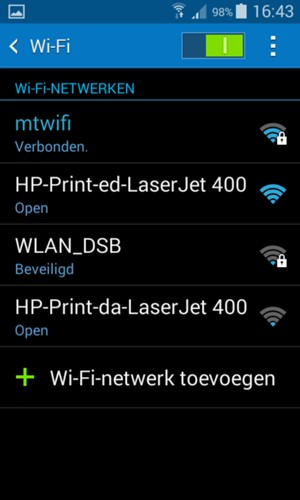 U bent nu verbonden met het WiFi-netwerk