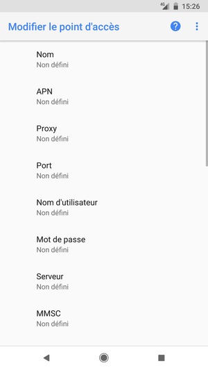 Saisissez les informations Internet