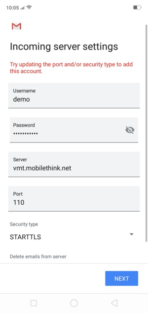 Select Security type