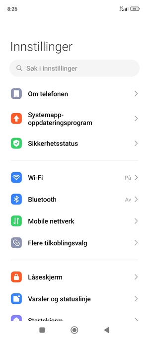 Velg Sikkerhetsstatus