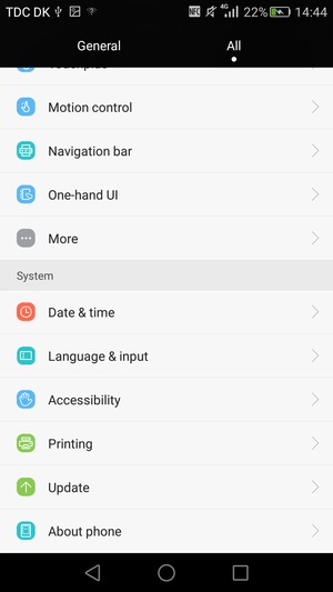 Scroll to and select Update