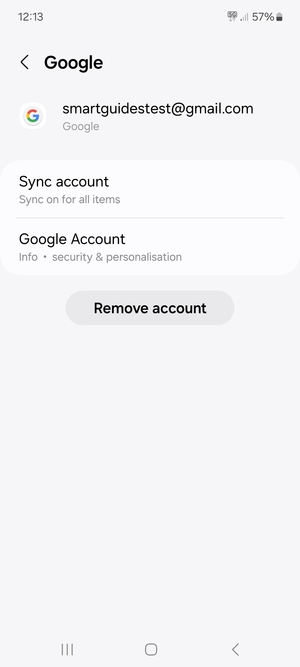 Select Sync account