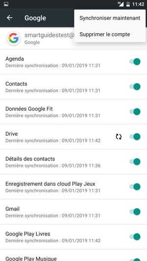 Sélectionnez Synchroniser maintenant