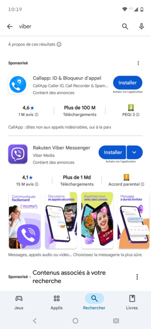 Sélectionnez l'appli