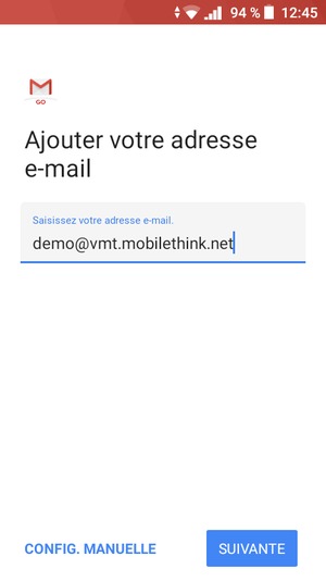 Saisissez votre adresse e-mail et sélectionnez SUIVANTE