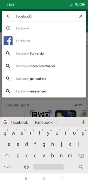 Inserisci il nome dell'app e seleziona Ricerca