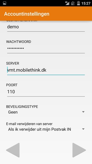Scroll naar beneden en selecteer Volgende