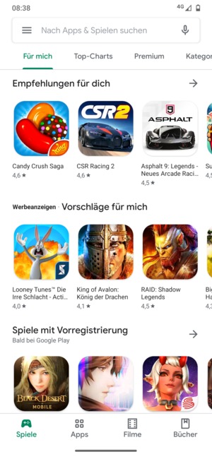 Wählen Sie die Suchleiste