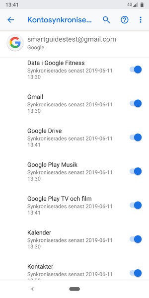 Kontrollera att Kontakter är valt