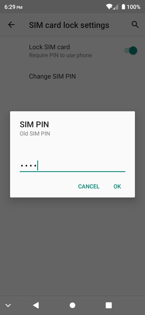 Enter your Old SIM PIN and select OK