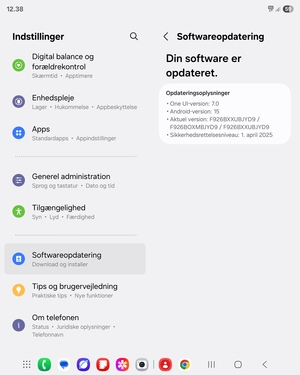 Hvis din telefon er opdateret, vil du se følgende skærmbillede