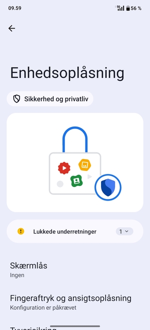 Vælg Skærmlås