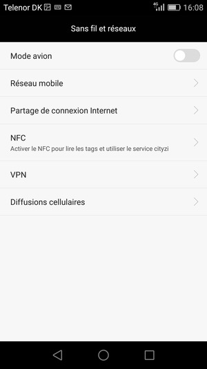 Sélectionnez Réseau mobile