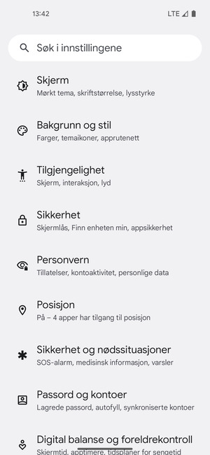 Bla til og velg Posisjon