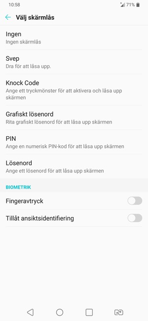 Välj Grafiskt lösenord