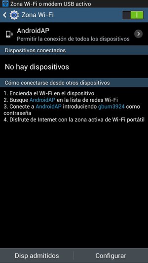 El teléfono ha sido configurado para su uso como módem