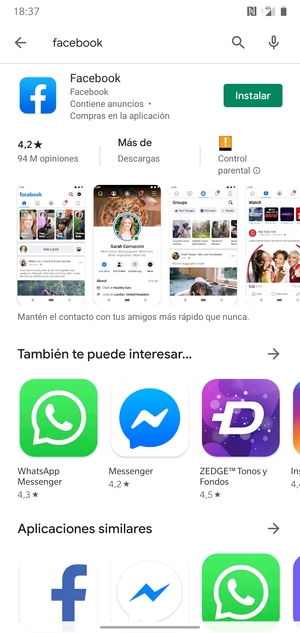 Seleccione la aplicación