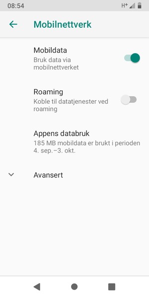Velg Avansert