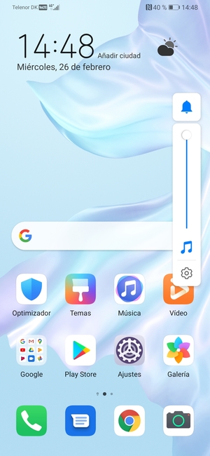 Continúe presionando para ajustar el volumen hasta el nivel requerido