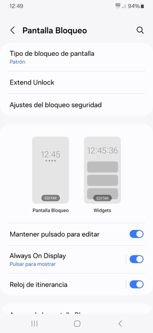 El teléfono ha sido asegurado con un bloqueo de pantalla