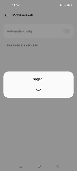 Afvent at søgningen er afsluttet