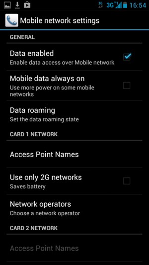 To change network if network problems occur, select Network operators