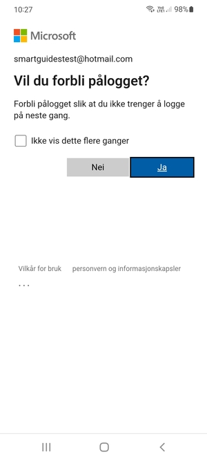 Velg ønsket alternativ