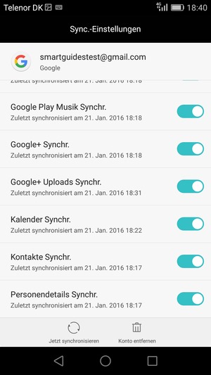 Wählen Sie Jetzt synchronisieren