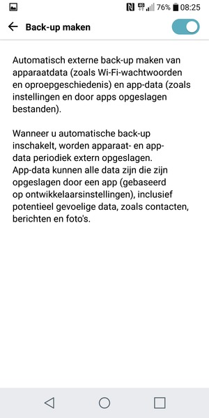 Selecteer de Terug-knop