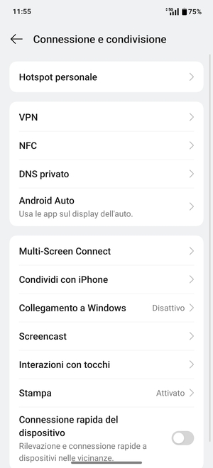 Seleziona Hotspot personale