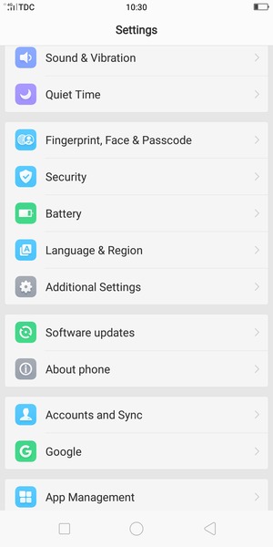 Scroll to and select Software updates