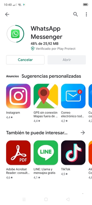 Espere a que el proceso de instalación finalice
