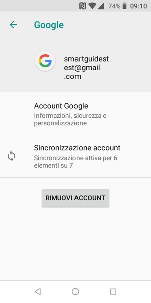 Seleziona Sincronizzazione account