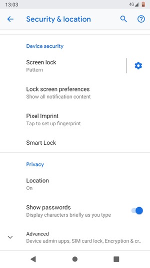 Scroll to and select Location