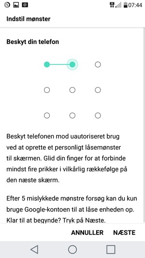Vælg NÆSTE