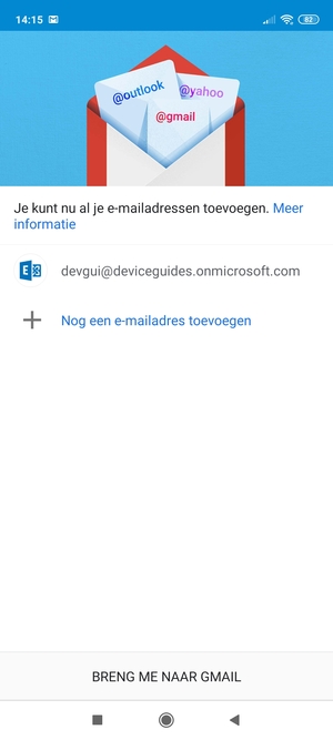 Selecteer BRENG ME NAAR GMAIL