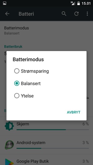 Velg Strømsparing