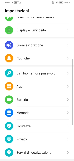 Per attivare il blocco dello schermo, vai al menu Impostazioni e seleziona Dati biometrici e password