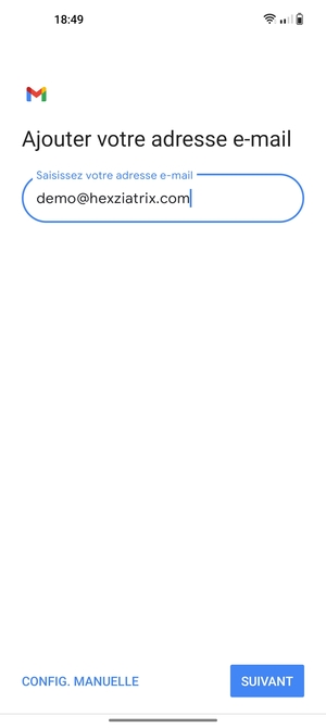 Saisissez votre adresse e-mail et sélectionnez SUIVANT