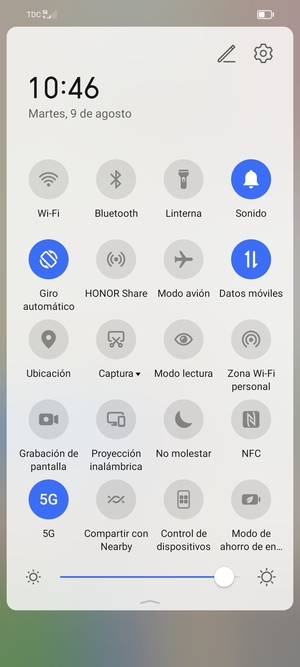 Ajuste el brillo al nivel requerido