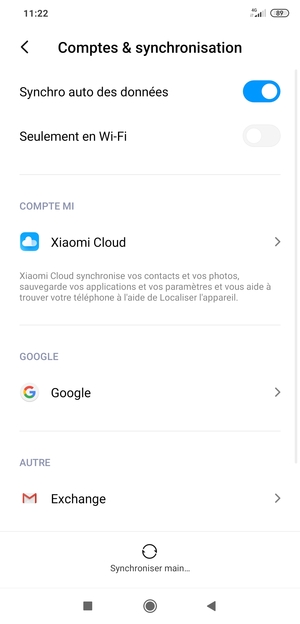 Sélectionnez Google
