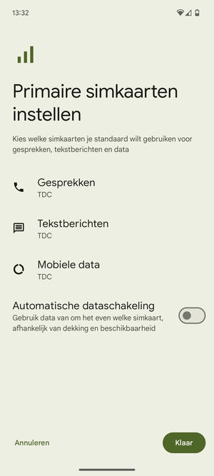 Selecteer uw voorkeursopties en selecteer Klaar